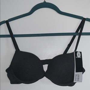 H&M Super Push-Up T-Shirt Bra Grey - NEW 34A